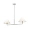 Z-Lite Leila Chandelier, 2-Light, 12 In.W x 42 In.L x 9.5 In.H, Brushed Nickel/White Linen 744-42L-BN - alternate 3